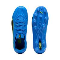 PUMA KING 20 Ultimate Gras / Kunstgras Voetbalschoenen (MG) Blauw Zwart Lime