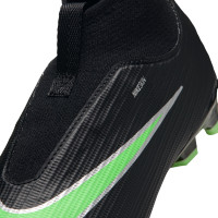 Nike Mercurial Superfly 11 Academy Gras / Kunstgras Voetbalschoenen (MG) Peuters/Kleuters Zwart Felgroen Zilvergrijs
