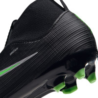 Nike Mercurial Superfly 11 Academy Gras / Kunstgras Voetbalschoenen (MG) Peuters/Kleuters Zwart Felgroen Zilvergrijs