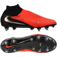 Nike Phantom 6 High Elite IJzeren-Nop Voetbalschoenen (SG) Zwart Felrood Goud