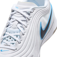 Nike Tiempo Reactgato Zaalvoetbalschoenen (IN) Wit Lichtblauw Zwart Grijs