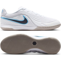 Nike Tiempo Reactgato Zaalvoetbalschoenen (IN) Wit Lichtblauw Zwart Grijs