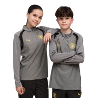 Survêtement PUMA Manchester City 1/4-Zip 2026-2027 pour enfants gris foncé noir doré jaune