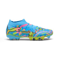 PUMA Future 9 Match ADV Gazon Naturel Artificiel Chaussures de Foot (MG) Bleu Vif Rose Vif Vert Néon