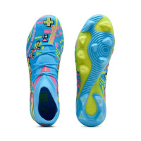 PUMA Future 9 Match ADV Gazon Naturel Artificiel Chaussures de Foot (MG) Bleu Vif Rose Vif Vert Néon