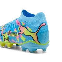 PUMA Future 9 Match ADV Gazon Naturel Artificiel Chaussures de Foot (MG) Bleu Vif Rose Vif Vert Néon