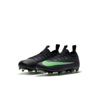 Nike Mercurial Vapor 17 Academy Gras / Kunstgras Voetbalschoenen (MG) Peuters/Kleuters Zwart Felgroen Zilvergrijs