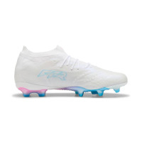 PUMA Future 9 Ultimate Gazon Naturel Chaussures de Foot (FG) Blanc Bleu Vif Rose Vif