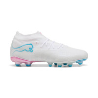 PUMA Future 9 Pro Gazon Naturel Artificiel Chaussures de Foot (MG) Blanc Bleu Vif Rose Vif