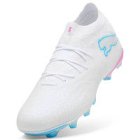 PUMA Future 9 Pro Gazon Naturel Artificiel Chaussures de Foot (MG) Blanc Bleu Vif Rose Vif