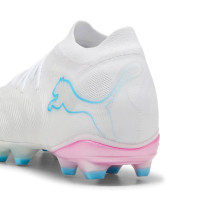 PUMA Future 9 Pro Gazon Naturel Artificiel Chaussures de Foot (MG) Blanc Bleu Vif Rose Vif
