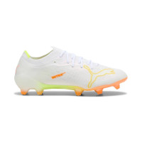 PUMA Ultra Nitro 7 Ultimate Gazon Naturel Chaussures de Foot (FG) Blanc Jaune Orange