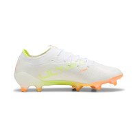 PUMA Ultra Nitro 7 Ultimate Gazon Naturel Chaussures de Foot (FG) Blanc Jaune Orange