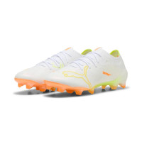 PUMA Ultra Nitro 7 Ultimate Gazon Naturel Chaussures de Foot (FG) Blanc Jaune Orange
