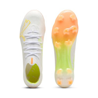 PUMA Ultra Nitro 7 Ultimate Gazon Naturel Chaussures de Foot (FG) Blanc Jaune Orange
