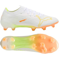 PUMA Ultra Nitro 7 Ultimate Gazon Naturel Chaussures de Foot (FG) Blanc Jaune Orange