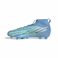 adidas F50 Sparkfusion Trinity League Gazon Naturel Artificiel Chaussures de Foot (MG) Enfants Bleu Bleu Vif Rose Vif
