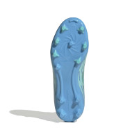 adidas F50 Sparkfusion Trinity League Gazon Naturel Artificiel Chaussures de Foot (MG) Enfants Bleu Bleu Vif Rose Vif