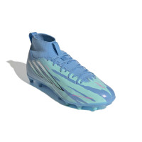 adidas F50 Sparkfusion Trinity League Gazon Naturel Artificiel Chaussures de Foot (MG) Enfants Bleu Bleu Vif Rose Vif
