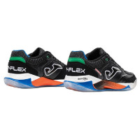 Joma Top Flex Plus Chaussures de Foot en Salle (IN) Noir Blanc Vert Orange Bleu