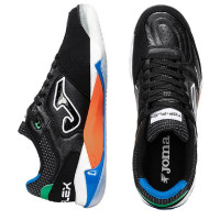 Joma Top Flex Plus Chaussures de Foot en Salle (IN) Noir Blanc Vert Orange Bleu