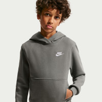 Nike Sportswear Club Fleece Hoodie Kids Donkergrijs Wit