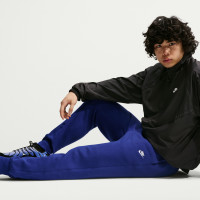 Pantalon de survêtement en polaire Nike Sportswear Club bleu foncé blanc