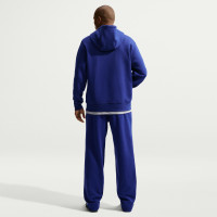 Sweat à capuche polaire Nike Sportswear Club bleu foncé blanc
