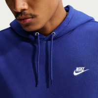 Sweat à capuche polaire Nike Sportswear Club bleu foncé blanc