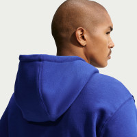 Sweat à capuche polaire Nike Sportswear Club bleu foncé blanc