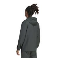 Veste d'entraînement adidas Manchester United Tiro Travel 2026-2027 Vert olive foncé, blanc, rouge