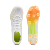 PUMA Ultra Nitro 7 Match Gras Voetbalschoenen (FG) Wit Geel Oranje