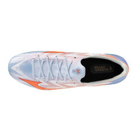 Mizuno Alpha III Elite Gazon Naturel Chaussures de Foot (FG) Bleu Clair Bleu Orange