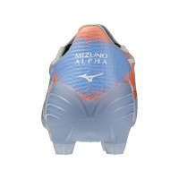 Mizuno Alpha III Elite Gazon Naturel Chaussures de Foot (FG) Bleu Clair Bleu Orange
