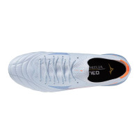 Mizuno Morelia Neo V Beta Pro Gazon Naturel Chaussures de Foot (FG) Bleu Clair Bleu Orange