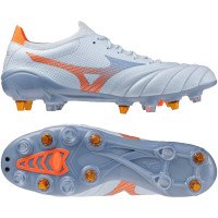 Mizuno Morelia Neo V Beta Elite Crampons Vissés Chaussures de Foot (SG) Bleu Clair Bleu Orange