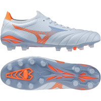 Mizuno Morelia Neo V Beta Elite Gazon Naturel Chaussures de Foot (FG) Bleu Clair Bleu Orange