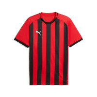 PUMA teamLIGA26 Striped Voetbalshirt Rood Zwart