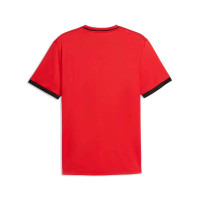 PUMA teamLIGA26 Striped Voetbalshirt Rood Zwart