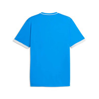 PUMA teamLIGA26 Striped Voetbalshirt Blauw Wit