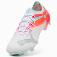 PUMA Ultra Nitro 7 Ultimate Gazon Naturel Chaussures de Foot (FG) Femmes Blanc Orange Vif Rose Bleu Clair