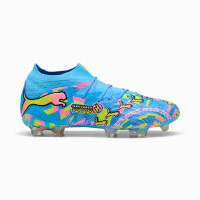 PUMA Future 9 Ultimate ADV Gazon Naturel Chaussures de Foot (FG) Bleu Vif Rose Vif Vert Néon