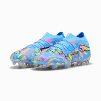 PUMA Future 9 Ultimate ADV Gazon Naturel Chaussures de Foot (FG) Bleu Vif Rose Vif Vert Néon
