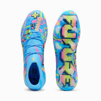 PUMA Future 9 Ultimate ADV Gazon Naturel Chaussures de Foot (FG) Bleu Vif Rose Vif Vert Néon