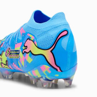 PUMA Future 9 Ultimate ADV Gazon Naturel Chaussures de Foot (FG) Bleu Vif Rose Vif Vert Néon