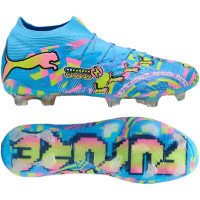PUMA Future 9 Ultimate ADV Gazon Naturel Chaussures de Foot (FG) Bleu Vif Rose Vif Vert Néon