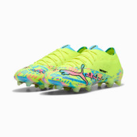 PUMA Ultra Nitro 7 Ultimate ADV Gazon Naturel Chaussures de Foot (FG) Vert Néon Bleu Vif Rose Vif