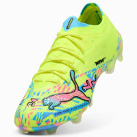 PUMA Ultra Nitro 7 Ultimate ADV Gazon Naturel Chaussures de Foot (FG) Vert Néon Bleu Vif Rose Vif