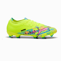PUMA Ultra Nitro 7 Match Gazon Naturel Artificiel Chaussures de Foot (MG) Vert Néon Bleu Vif Rose Vif