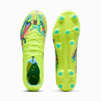 PUMA Ultra Nitro 7 Match Gazon Naturel Artificiel Chaussures de Foot (MG) Vert Néon Bleu Vif Rose Vif